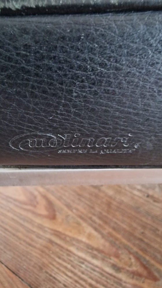 Image 1 of Molinari 6 dining room chairs black leather