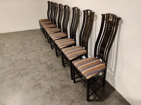 Image 1 of 8 Giorgetti Dining chairs Umberto Asnago 1980s