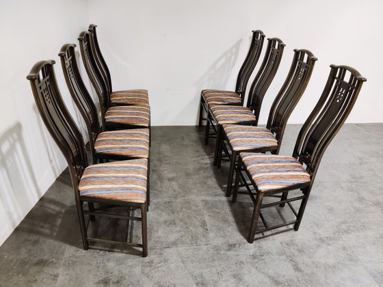 Image 1 of 8 Giorgetti Dining chairs Umberto Asnago 1980s