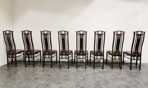 Image 1 of 8 Giorgetti Dining chairs Umberto Asnago 1980s