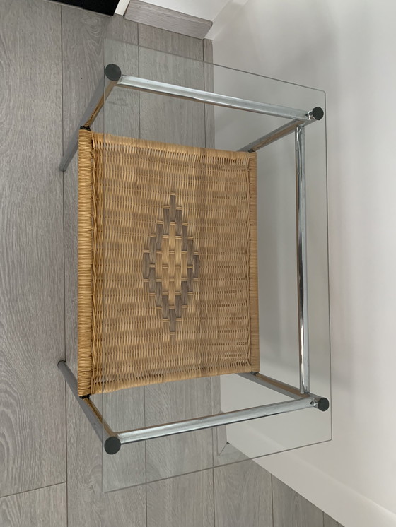 Image 1 of Vintage side table with glass