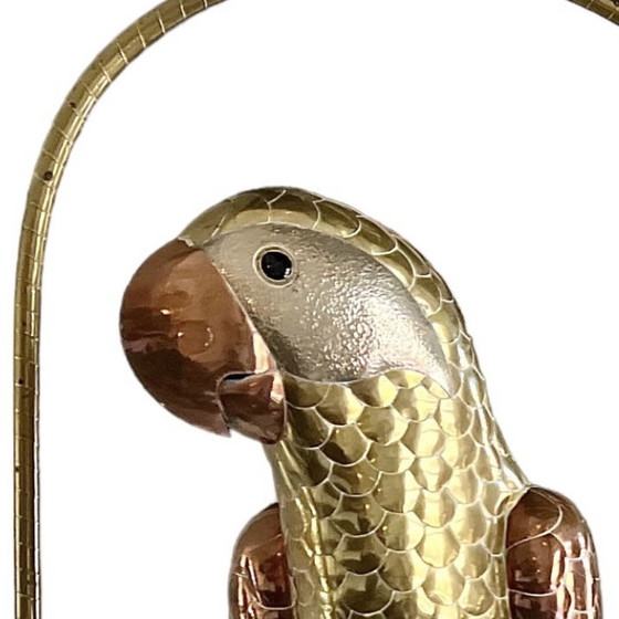 Image 1 of Sergio Bustamante Copper &amp; Brass Parrot en columpio