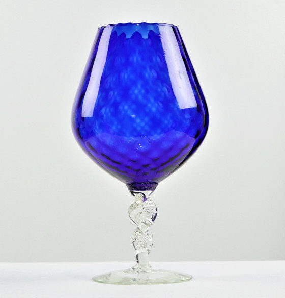 Image 1 of Vintage Empoli Italy Glass Vase 'Brandy Glass'