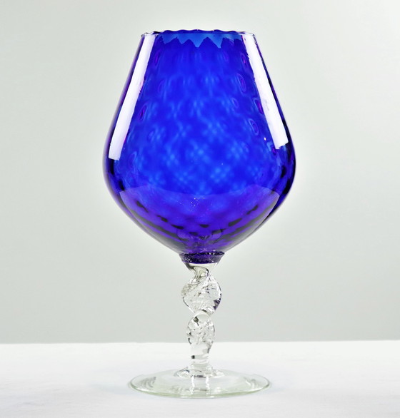 Image 1 of Vintage Empoli Italy Glass Vase 'Brandy Glass'