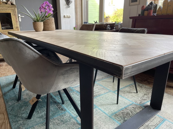 Image 1 of Oak herringbone table