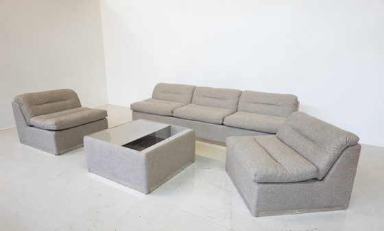 Image 1 of P10 Proposals Modular Sofa by Giovanni Offredi for Saporiti, Italy, 1970s - New Upholstery