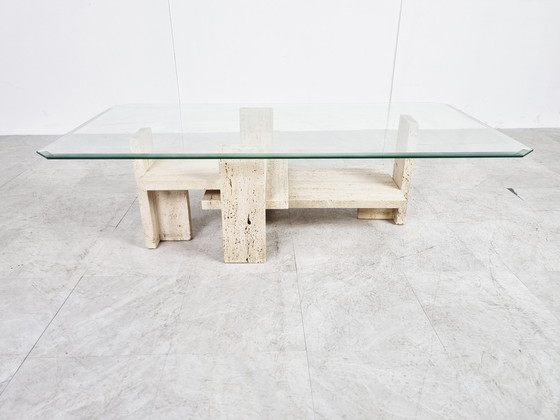 Image 1 of Travertine coffee table