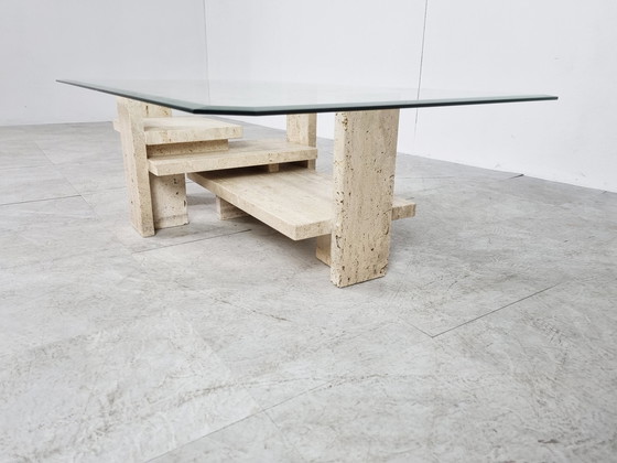 Image 1 of Travertine coffee table