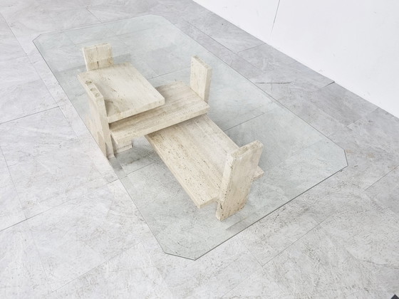 Image 1 of Travertine coffee table