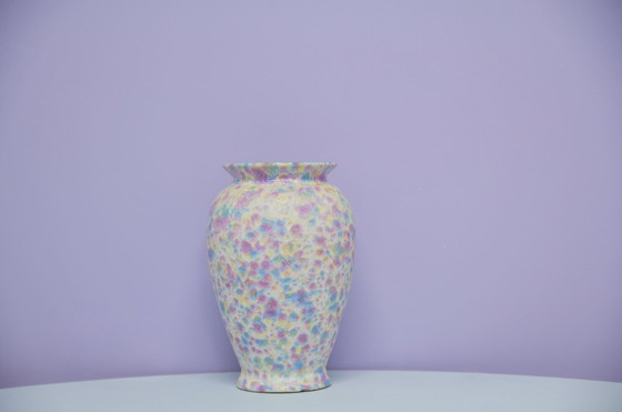 Image 1 of vase blanc & pastel Allemagne de l'Ouest Scheurich