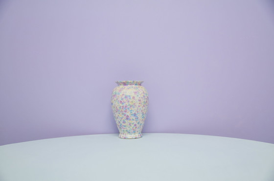 Image 1 of vase blanc & pastel Allemagne de l'Ouest Scheurich