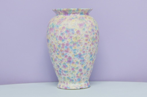 vase blanc & pastel Allemagne de l'Ouest Scheurich