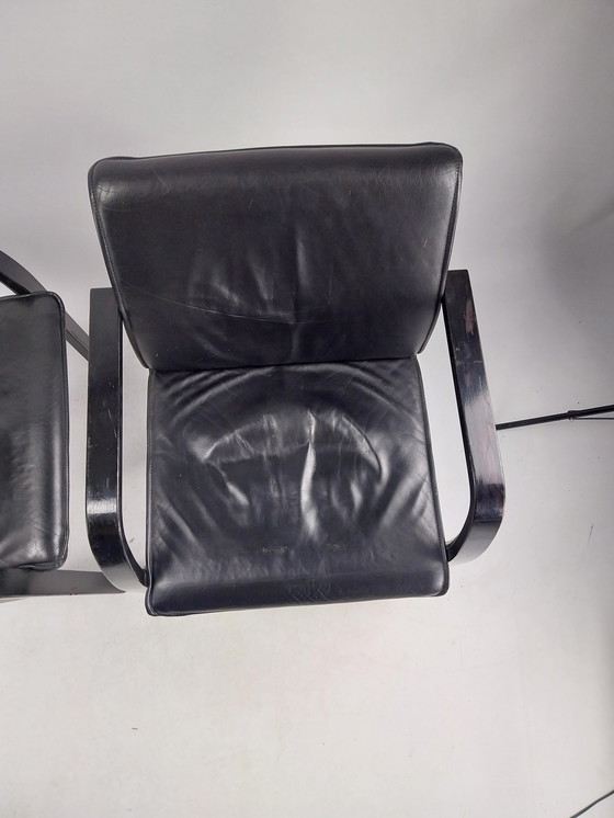 Image 1 of Set of 4 casala black leather diner chairs. By Jan Armgardt 1980s 