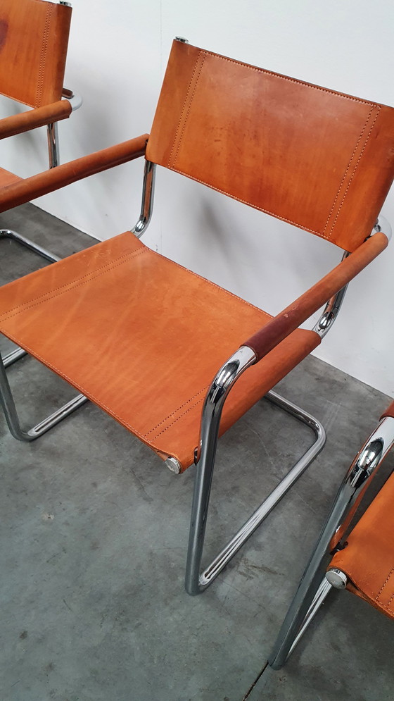 Image 1 of 4x cognac tuigleer Mart Stam Linea Veam vintage 70s 