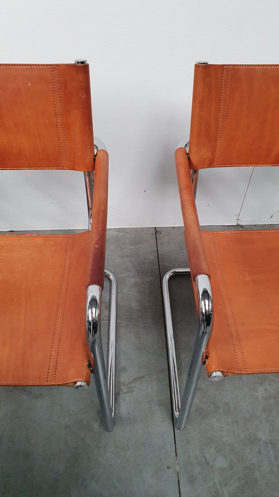 Image 1 of 4x cognac tuigleer Mart Stam Linea Veam vintage 70s 