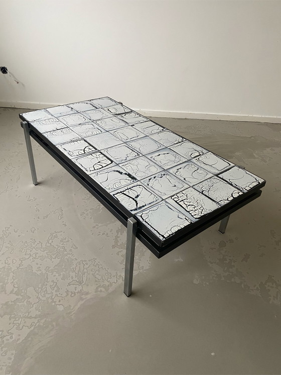Image 1 of Vintage brutalist ceramic tile coffee table