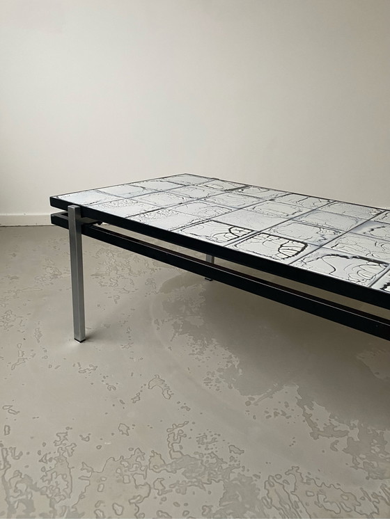 Image 1 of Vintage brutalist ceramic tile coffee table