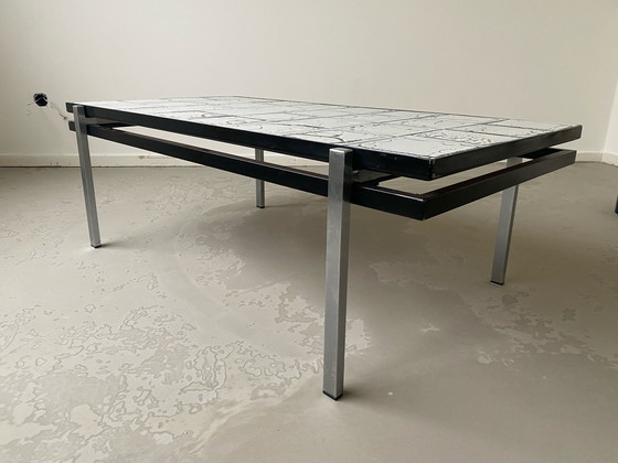 Image 1 of Vintage brutalist ceramic tile coffee table