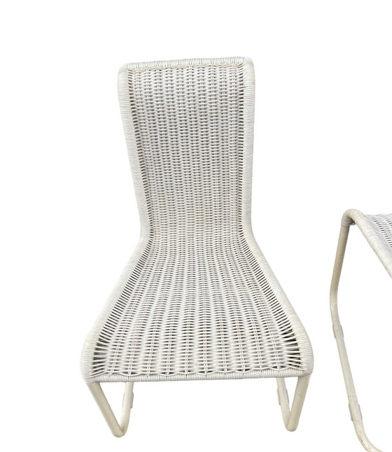 Image 1 of 4x Tecta B33 Wicker Design Tubular Frame Dining Room Chairs  