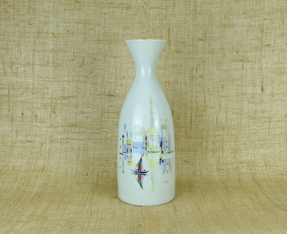 Image 1 of huge porcelain vase hutschenreuther 1950s handpainted mediterranean city