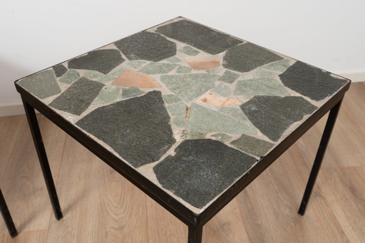 2x Stone side table