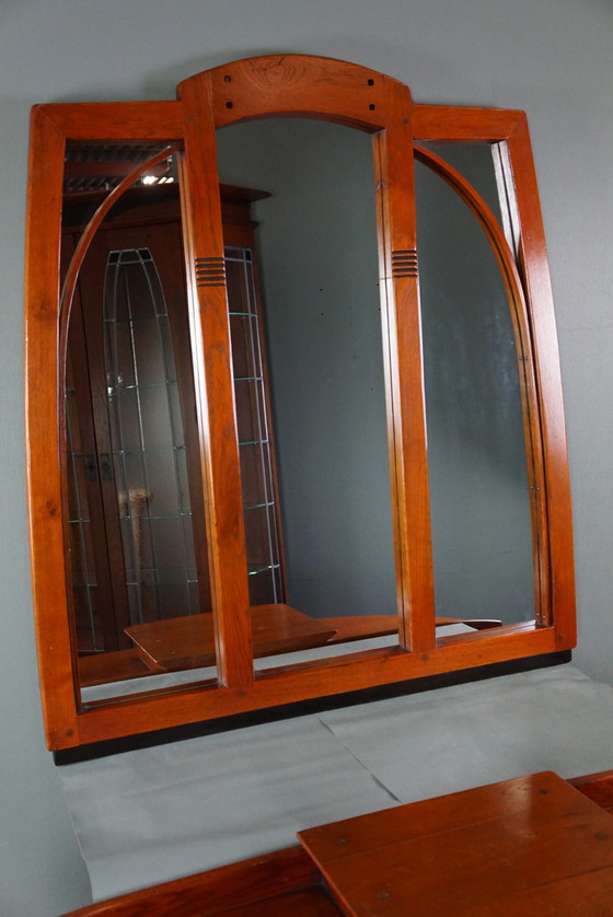 Image 1 of Meuble d'entrée Art Nouveau de Schuitema armoire d'entrée et miroir