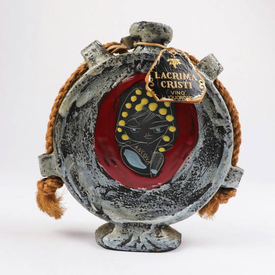 Image 1 of Rare Vintage Lacrima Cristi Wine Ceramic Sealed Bottle