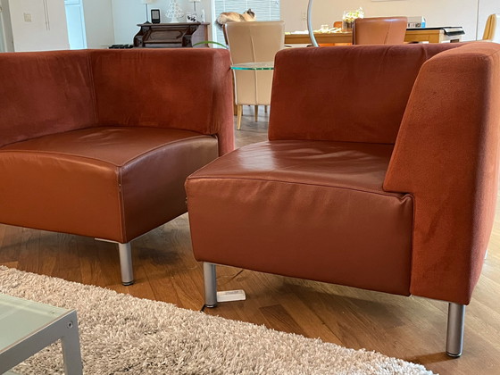 Image 1 of Montel Sofa and 2 chairs leather