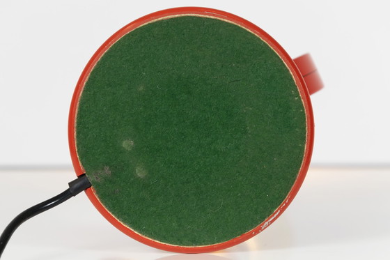 Image 1 of Lampada da tavolo Bjorn Wiinblad di Lyfa in legno color arancione, motivo nero e oro