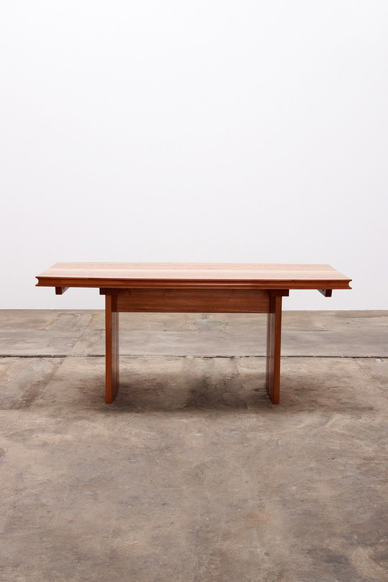 Image 1 of Large dining table or conference table in the style of Pierre Chapo, 1960 France