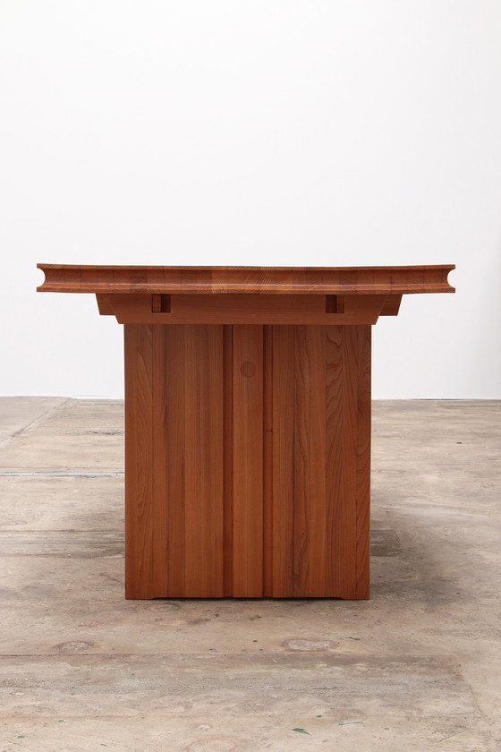 Image 1 of Large dining table or conference table in the style of Pierre Chapo, 1960 France