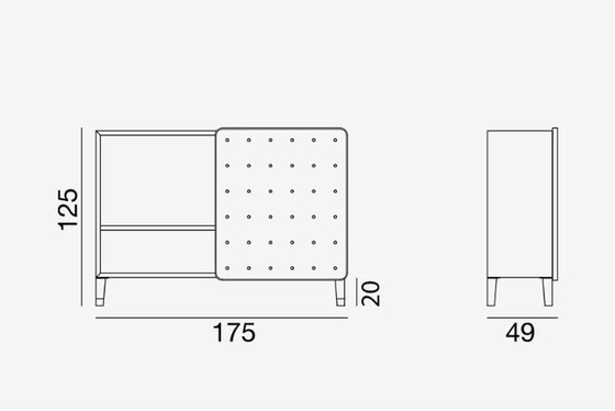 Image 1 of Gervasoni Brick 67 half-height cabinet with sliding door in fabric