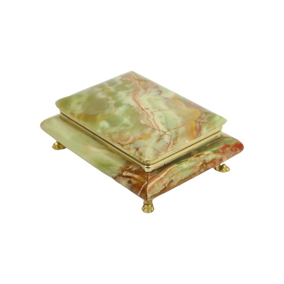 Image 1 of Italian Jewelry Box Green Onyx Marble