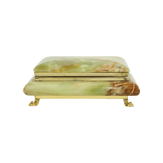 Image 1 of Italian Jewelry Box Green Onyx Marble