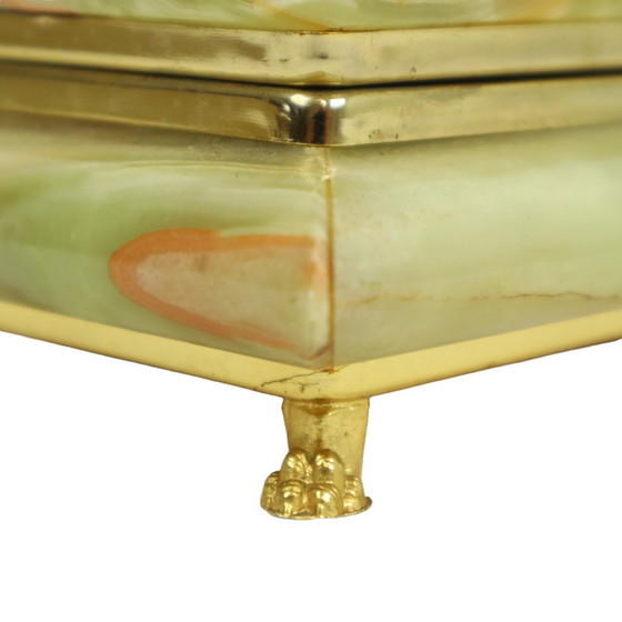 Image 1 of Italian Jewelry Box Green Onyx Marble