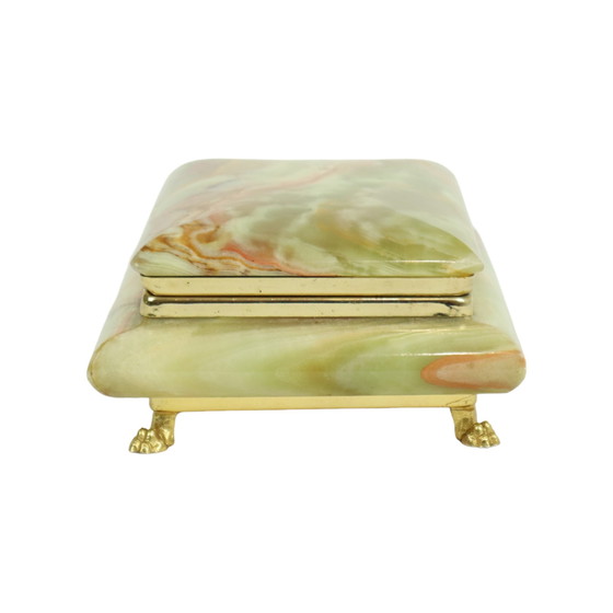 Image 1 of Italian Jewelry Box Green Onyx Marble