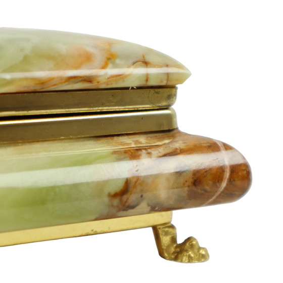 Image 1 of Italian Jewelry Box Green Onyx Marble