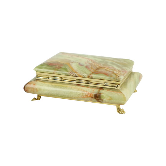 Image 1 of Italian Jewelry Box Green Onyx Marble