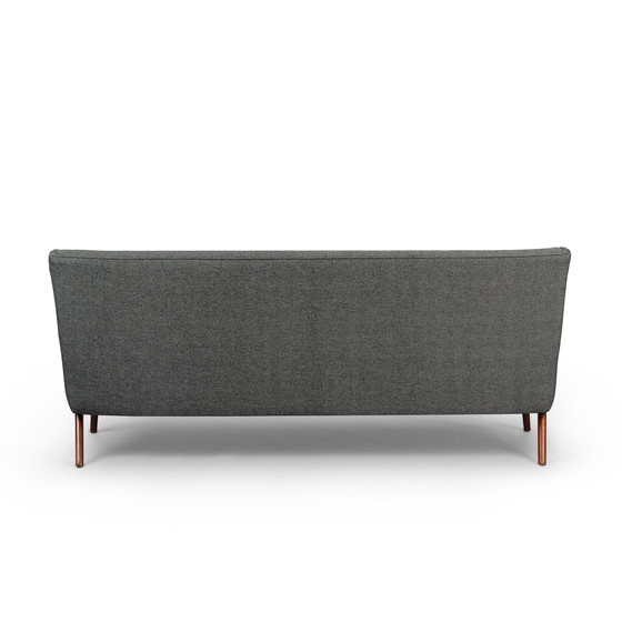 Image 1 of Dark gray reupholstered Brodersens 2.5 seater Mid-century design sofa, 1950s