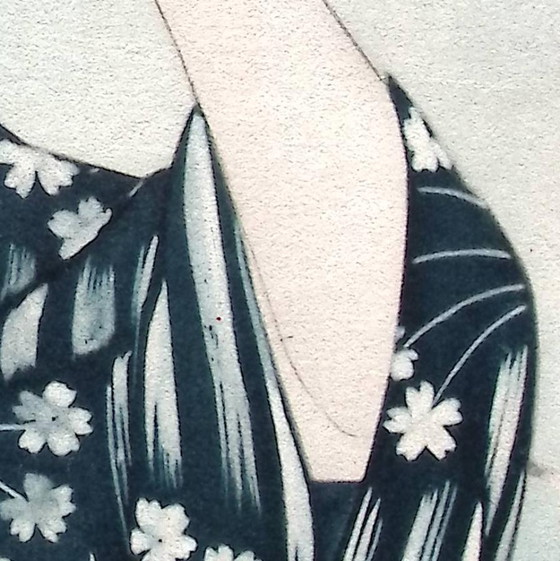 Image 1 of Lithographie de Ito Shinsui "Cent beautés en kimono léger teinté Takasago".