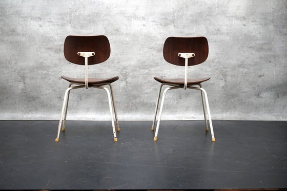 Image 1 of Mid-Century Se68 Side chairs with White Frame by Egon Eiermann for Wilde & Spieth, Set of 2