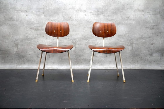 Image 1 of Mid-Century Se68 Side chairs with White Frame by Egon Eiermann for Wilde & Spieth, Set of 2