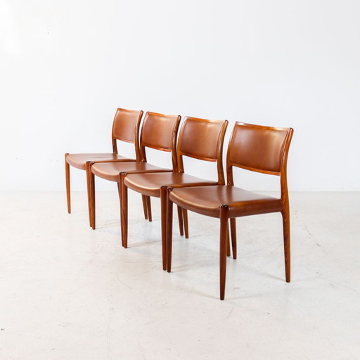 Niels Möller Model 80 rosewood chairs 1960s