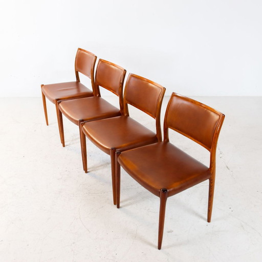 Niels Möller Model 80 rosewood chairs 1960s