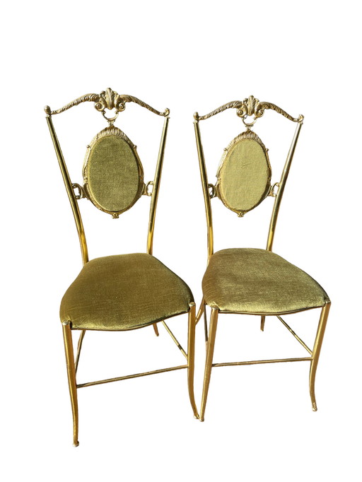 2 x brass chiavari chairs