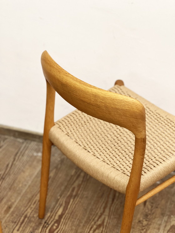 Image 1 of Pair of Danish Mid-Century Oak Dining Chairs #75, Niels O. Møller for J. L. Moller