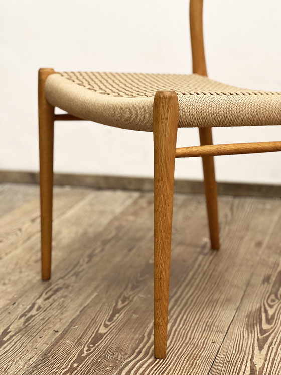 Image 1 of Pair of Danish Mid-Century Oak Dining Chairs #75, Niels O. Møller for J. L. Moller