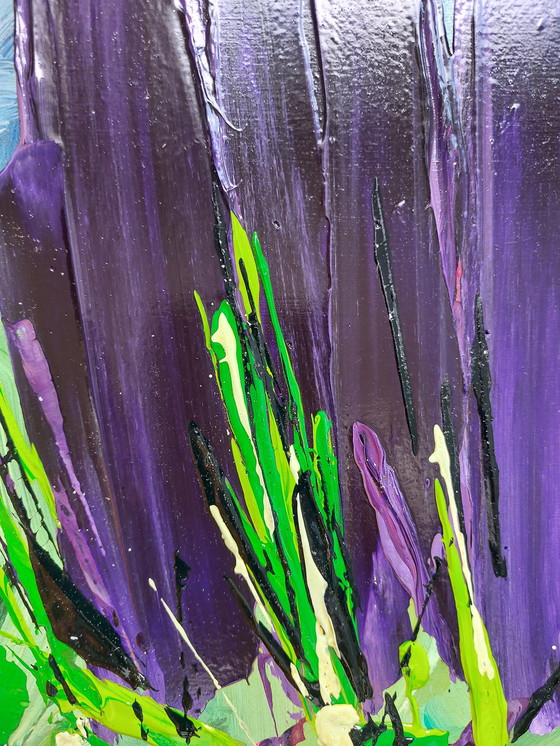 Image 1 of Ad van Hassel "TULIPS" purple