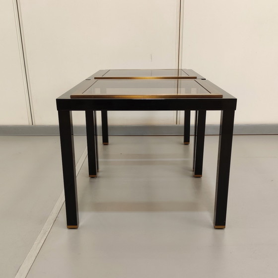 Image 1 of 2x black with gold side tables