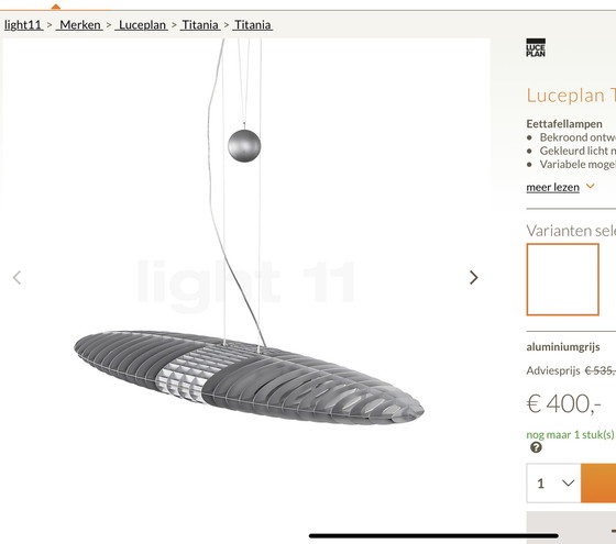 Image 1 of 2 x Luceplan Titania hanging lamp, sale is also separate. Then bid from €175